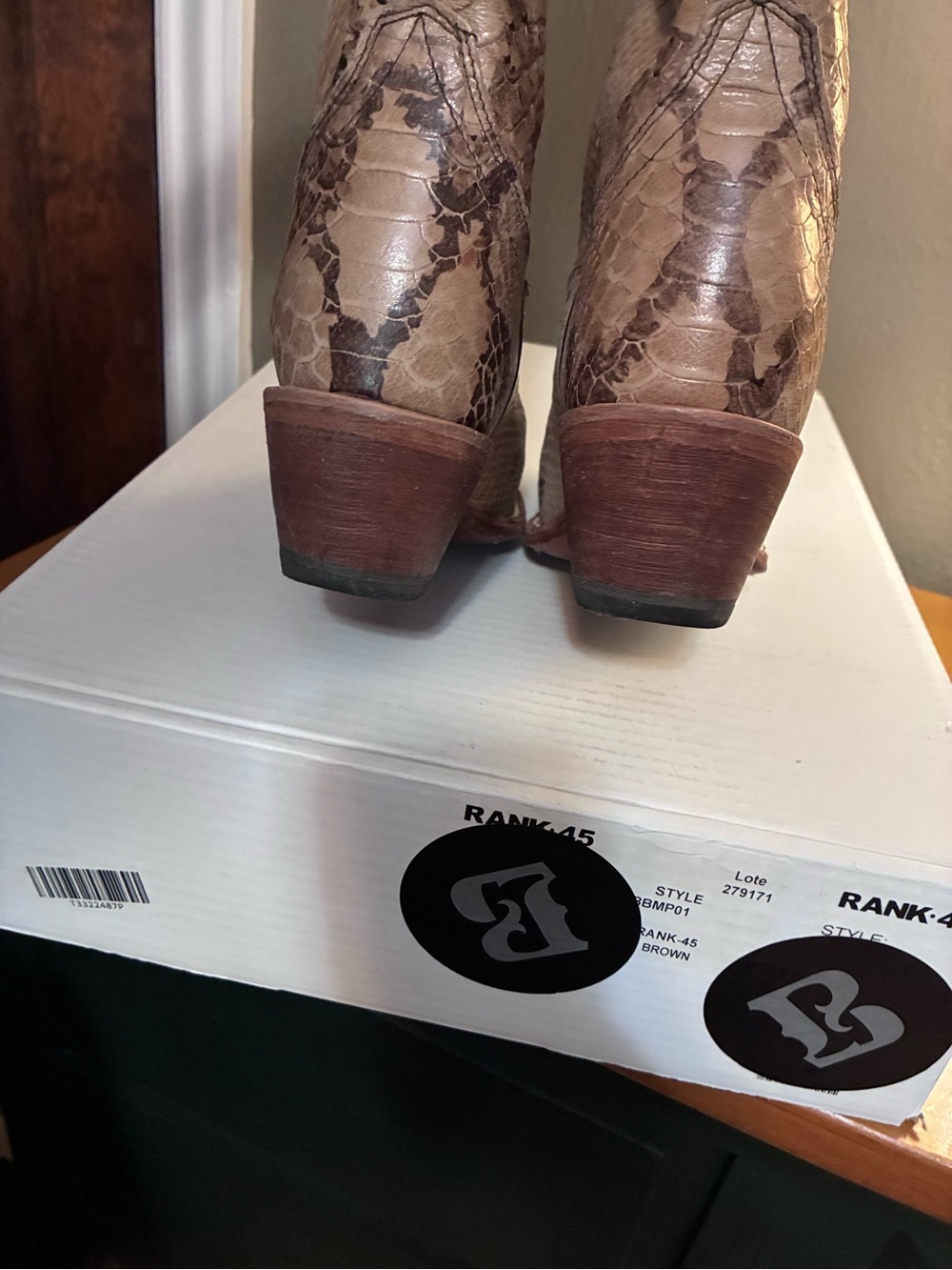 Snake-Print Western Boots - Picture 4 of 11